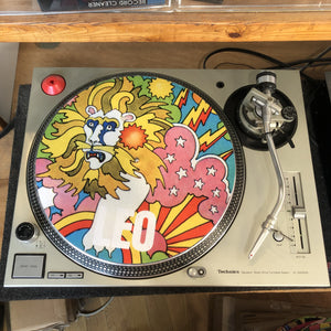 Limited Edition Vinyl Record Slipmat - Psychedelic Zodiac Leo - Slip Mat