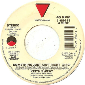 Keith Sweat ‎– Something Just Ain't Right - VG+ 45rpm 1987 USA - Hip Hop / RnB - Shuga Records