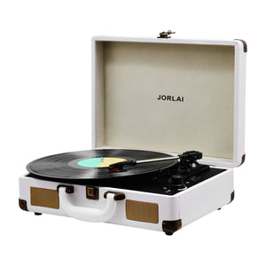 (NEW) Crosley - JORLAU 3-Speed Record Player with Built-In Suitcase Speakers and Vinyl to MP3 Compatibility - Shuga Records