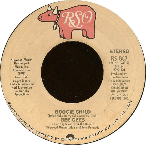 Bee Gees ‎– Boogie Child / Lovers - Mint- 45rom 1976 USA - Funk