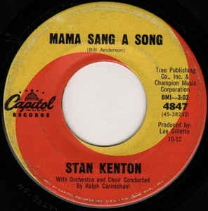 Stan Kenton ‎– Mama Sang A Song/Whispering Hope VG+ - 7" Single 45RPM 1962 Capitol USA - Pop - Shuga Records