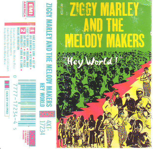 Ziggy Marley & The Melody Makers - Hey World - VG+ 1986 USA Cassette Tape - Reggae - Shuga Records