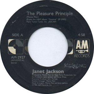 Janet Jackson- The Pleasure Principle / Fast Girls- VG= 7" Single 45RPm-1986 A&M Usa- Electronic/Hip Hop/Funk/Soul - Shuga Records