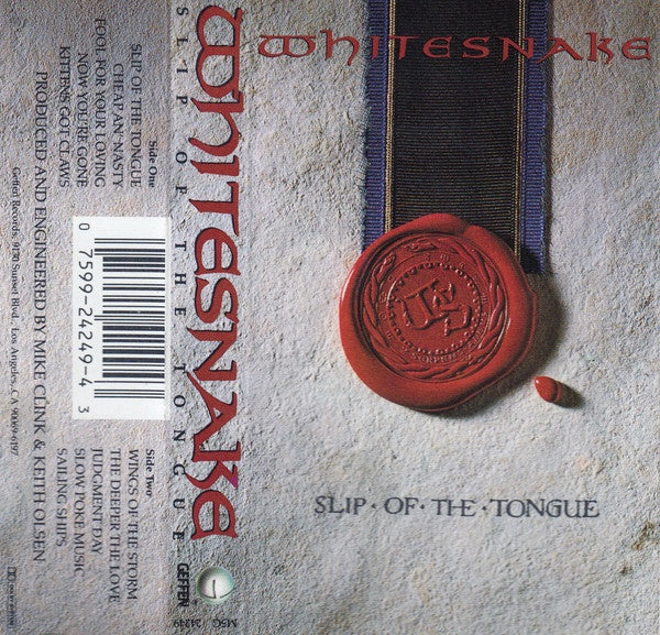 Whitesnake ‎– Slip Of The Tongue - Used Cassette 1989 USA Geffen Records - Rock / Hard Rock / Heavy Metal