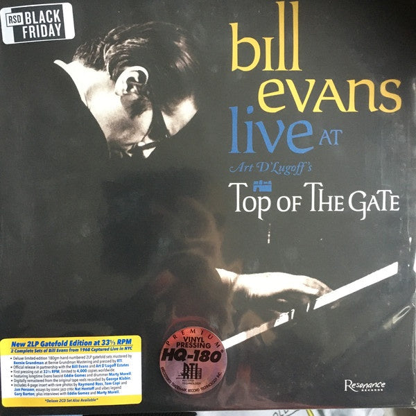 Bill Evans ‎– Live At Art D'Lugoff's Top Of The Gate - New 2 LP Record  Store Day 2019 Resonance RSD USA Numbered 180 gram Vinyl Black Friday -  Jazz /