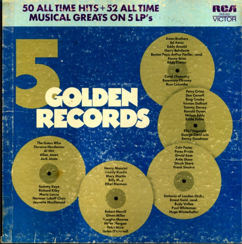 Various ‎– 5 Golden Records - VG+ 5 Lp Record Box 1970 USA Vinyl - Jazz / Latin / Pop / Folk / Country / Rock - Shuga Records