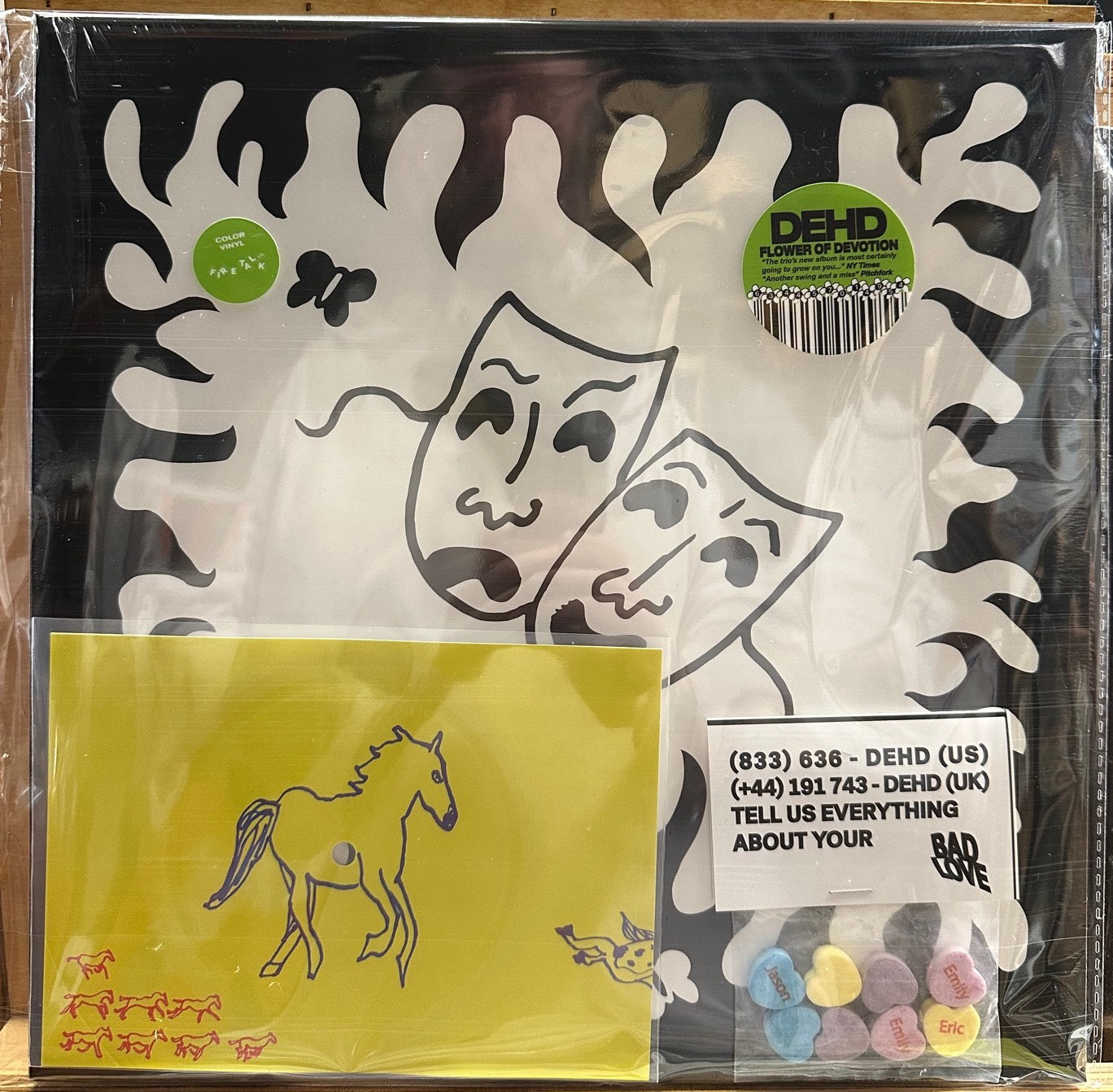 Dehd – Flower of Devotion - New LP Record 2020 Fire Talk USA Neon Green Splatter Vinyl, Candy Hearts & Lucky Flexi-disc - Chicago Indie Rock - Shuga Records