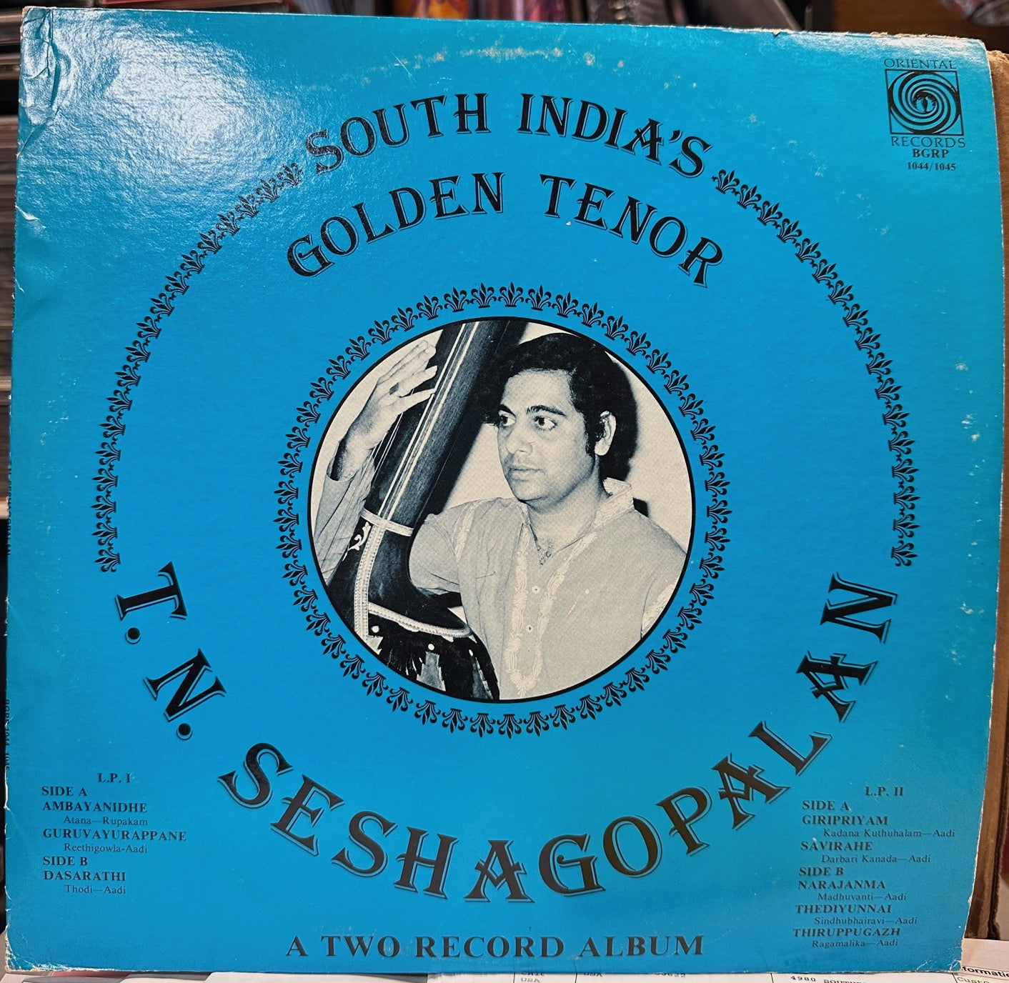 T.N. Seshagopalan – South India's Golden Tenor - VG+ 2 LP Record 1983 Oriental USA Vinyl - World / Carnatic / Indian Classical