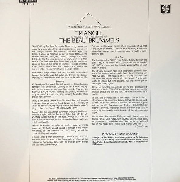 The Beau Brummels ‎– Triangle (1967) - New LP Record 2017 Warner USA 1967 Summer Of Love 180 gram Mono Blue Vinyl - Psychedelic Rock / Folk Rock - Shuga Records