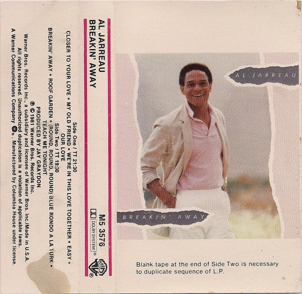 Al Jarreau – Breakin' Away - Sealed Cassette 1981 Warner Bros. Tape - Funk / Soul - Shuga Records