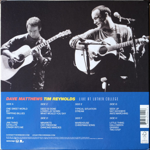 Dave Matthews & Tim Reynolds ‎– Live At Luther College (2/6/1996) - New 4 LP Record Box Set 2018 RCA Bama Rags Black Vinyl & Download  Alternative Rock / Acoustic - Shuga Records