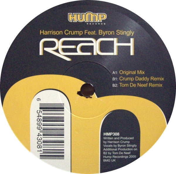 Harrison Crump Feat. Byron Stingily – Reach - New 12" Single Record 2006 Hump USA Vinyl - Chicago House / Deep House - Shuga Records