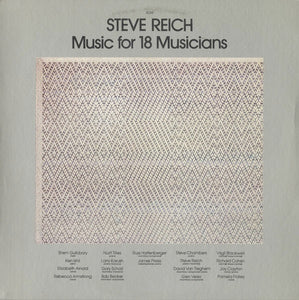 Steve Reich – Music For 18 Musicians - Mint- LP Record Promo Vinyl - Classical Post-Modern / Minimal