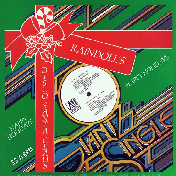 Raindolls – Disco Santa Claus / Santa's Theme - VG+ 12" Single Record 1978 AVI USA Vinyl - Holiday / Disco / Christmas - Shuga Records