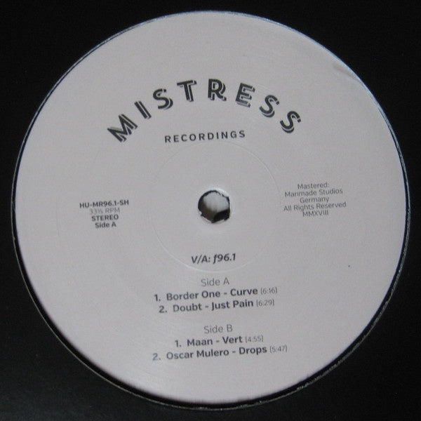 Various – V/A : f96.1 New EP Record 2018 Mistress Recordings USA Vinyl - Electronic / House / Techno - Shuga Records