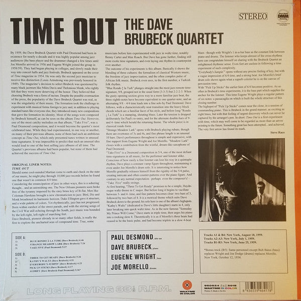 The Dave Brubeck Quartet ‎– Time Out (1959) - New LP Record 2018 WaxTime Europe180 gram Orange Stereo Vinyl - Jazz / Bop