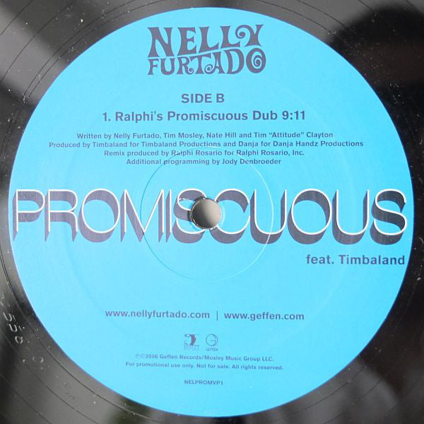 Nelly Furtado ‎– Promiscuous Remixes - New Vinyl Record 12" Single 2006 USA - Hip Hop/Dancehall