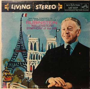 Artur Rubinstein, Wallenstein – Saint-Saëns - Concerto No. 2 / Franck -Symphonic Variations - VG+ LP Record 1958 RCA Living Stereo White Dog Lable Vinyl - Classical - Shuga Records