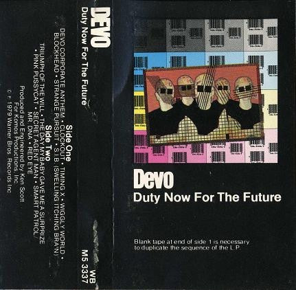 Devo – Duty Now For The Future - Used Cassette 1979 Warner Bros. Tape - Electro / Synth-pop