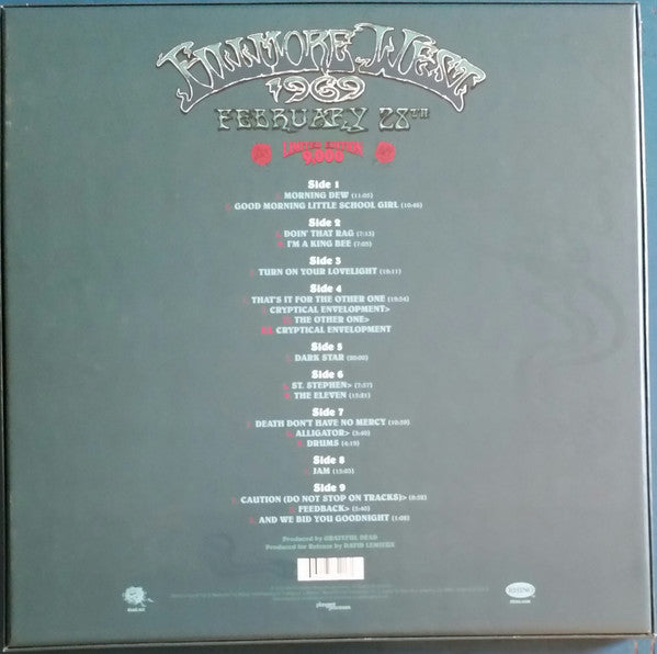 Grateful Dead ‎– Fillmore West 1969 February 28th - New 5 LP Record Box Set 2019 Rhino USA 180 gram Vinyl - Psychedelic Rock - Shuga Records