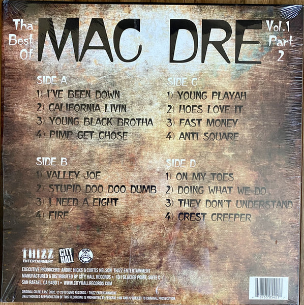 Mac Dre ‎– Tha Best Of Mac Dre Vol. 1 Part 2 - New 2 LP Record 2019 Thizz Entertainment 180 gram Vinyl - Hip Hop