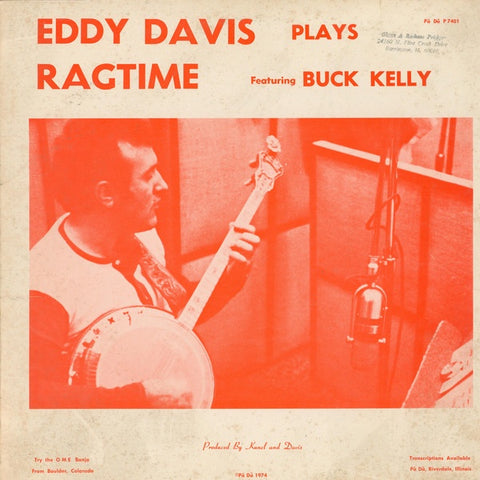 Eddy Davis – Eddy Davis Plays Ragtime - VG+ LP Record 1974 Pa Da USA Vinyl - Jazz / Ragtime