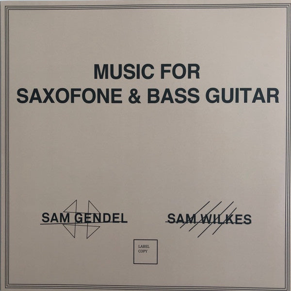 Sam Gendel & Sam Wilkes Music For レコード-