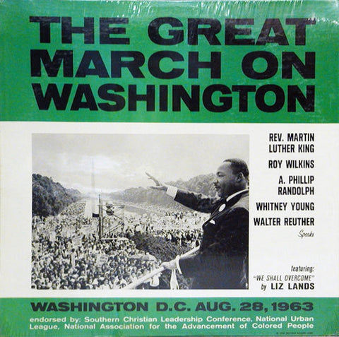 Rev. Martin Luther King - Various ‎– The Great March On Washington - New Vinyl 1963 USA (1984 Reissue Press) - Spoken Word - Shuga Records