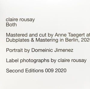 claire rousay – Both - Mint- LP Record 2020 Second Editions Germany Vinyl - Electronic / Ambient / Sound Art - Shuga Records