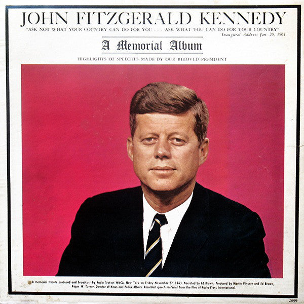 John Fitzgerald Kennedy ‎– A Memorial Album - New Lp Record 1963 Mono USA Original Vinyl - Speech / Spoken Word - Shuga Records