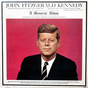 John Fitzgerald Kennedy ‎– A Memorial Album - New Lp Record 1963 Mono USA Original Vinyl - Speech / Spoken Word - Shuga Records