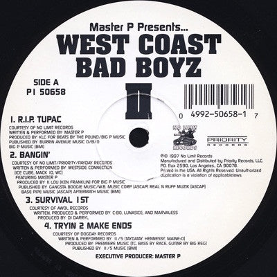 Various – West Coast Bad Boyz II - VG+ 2 LP Record 1997 No Limit Priority USA Vinyl - Hip Hop