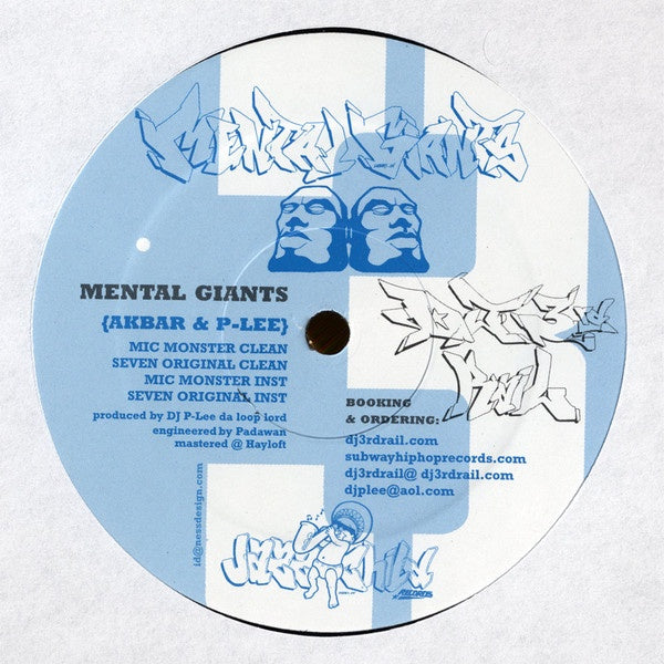 Akbar, Mental Giants – Food Song / Seven / Mic Monster - New 12" Single Record 2005 Subway Hip Hop USA Vinyl - Hip Hop