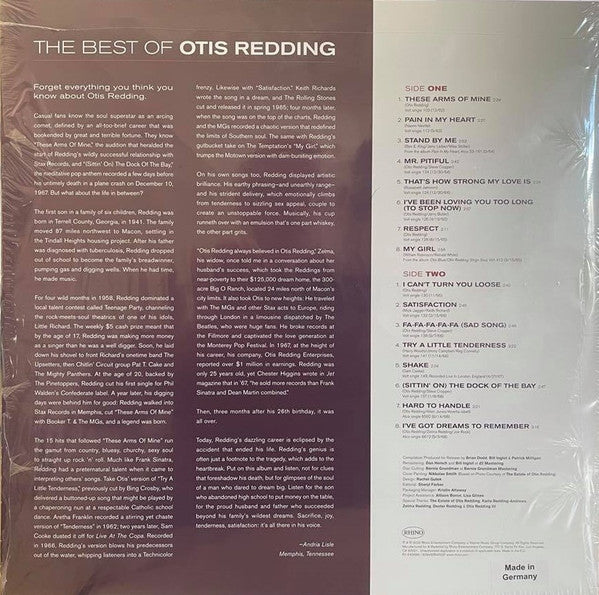 Otis Redding ‎– The Best Of Otis Redding - New LP Record 2020 Rhino German Import Mono Vinyl - Soul / Funk - Shuga Records