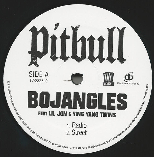 Pitbull feat. Lil' Jon, Ying Yang Twins ‎– Bojangles (Remix) - New Vinyl 12" SIngle 2006 USA - Hip Hop - Shuga Records