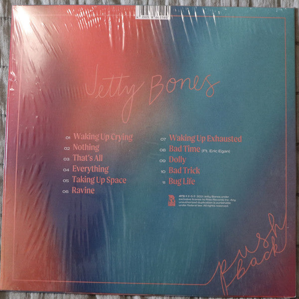 Jetty Bones – Push Back - New LP Record 2021 Rise Clear w/ Cyan, Orange, and Magenta Splatter Vinyl - Alternative Rock / Pop Punk