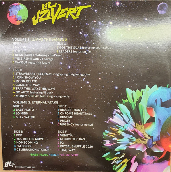 Lil Uzi Vert ‎– Eternal Atake (Deluxe) - LUV Vs. The World 2 - New 3 LP Record 2021 Babypluto Europe Import Colored Vinyl - Hip Hop / Trap