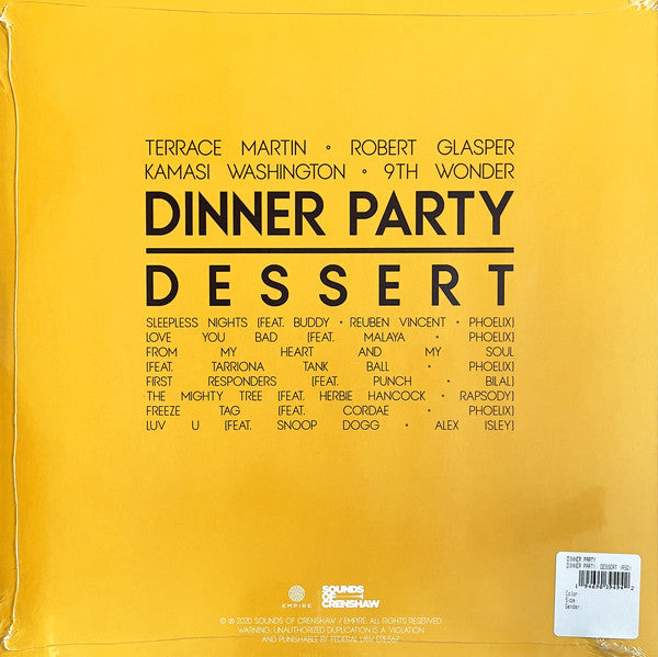 Dinner Party ‎– Dinner Party: Dessert - New LP Record 2021 Sounds Of Canary  Yellow & Fruit Punch Vinyl - Jazz / Funk / R&B