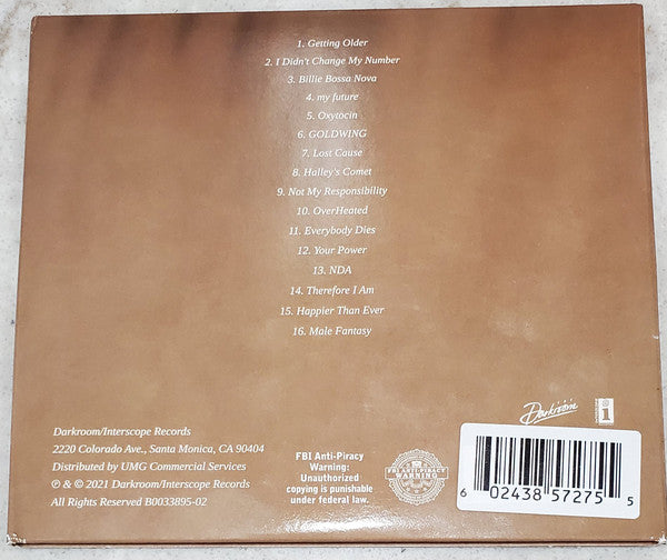 Billie Eilish – Happier Than Ever - New CD Album 2021 Interscope Splatter Painted Album Cover Edition - Pop