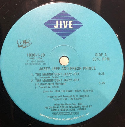 DJ Jazzy Jeff And Fresh Prince – The Magnificent Jazzy Jeff - VG+ 12