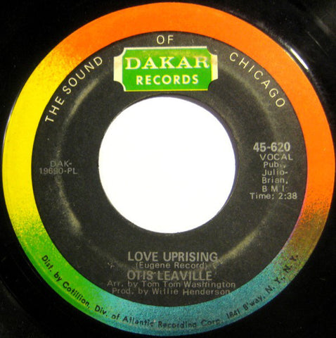 Otis Leaville ‎– Love Uprising VG - 7" Single 45RPM 1970 Dakar USA - Funk/Soul - Shuga Records