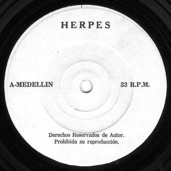 Herpes – Medellín - VG+ 7" EP Record 1989 Self-Released Colombia Vinyl - Grindcore / Noise / Death Metal