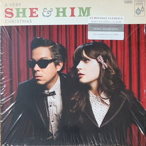 She & Him – A Very She & Him Christmas (2011) - New LP Record 2022 Merge Urban Outfitters Exclusive Green + Silver Vinyl & Download - Holiday / Pop - Shuga Records