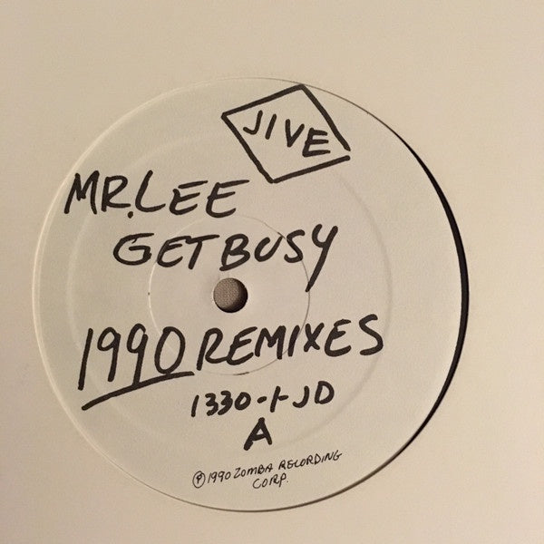 Mr. Lee – Get Busy (1990 Remixes) - VG+ 12" Single Record Jive Vinyl - House - Shuga Records