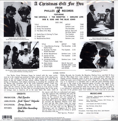 Various - A Christmas Gift For You (1963) - New Lp Record 2015 Sundazed USA 180 gram Vinyl - Holiday / Funk / Soul - Shuga Records