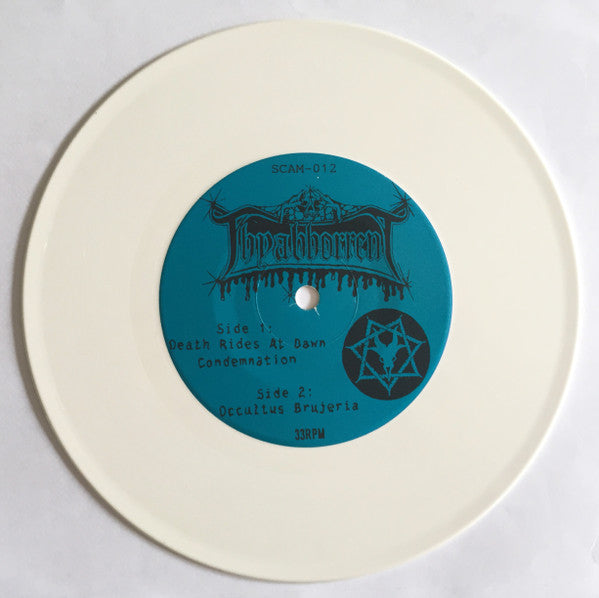 Thyabhorrent – Death Rides At Dawn - Mint- 7" EP Record 1990 Seraphic Decay USA White Vinyl - Death Metal