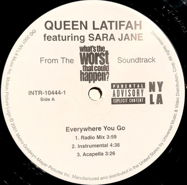 Queen Latifah Featuring Sara Jane / Snoop Dogg – Everywhere You Go / **** What They Say - VG+ 12" Single Record 2001 NY.LA Music USA Vinyl - Hop Hop - Shuga Records