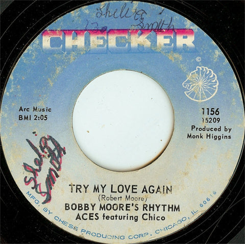 Bobby Moore's Rhythm Aces ‎– Try My Love Again / Go Ahead And Burn VG- - 7" Single 45 RPM 1966 Checker USA - Funk / Soul - Shuga Records