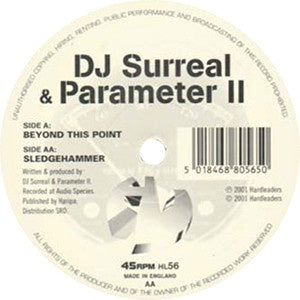 DJ Surreal & Parameter II - Beyond This Point / Sledgehammer- New 12" Single Record 2001 Hardleaders UK Vinyl - Drum n Bass - Shuga Records