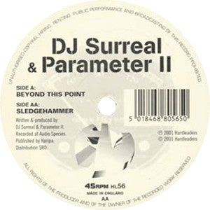 DJ Surreal & Parameter II - Beyond This Point / Sledgehammer- New 12" Single Record 2001 Hardleaders UK Vinyl - Drum n Bass